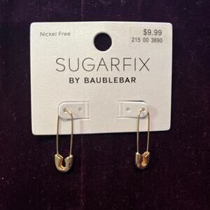 Sugarfix by BaubleBar Pin Drop Earrings Safety Pin Punk Gold Tone